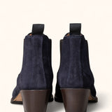 Heeled Ankle Boot - Navy