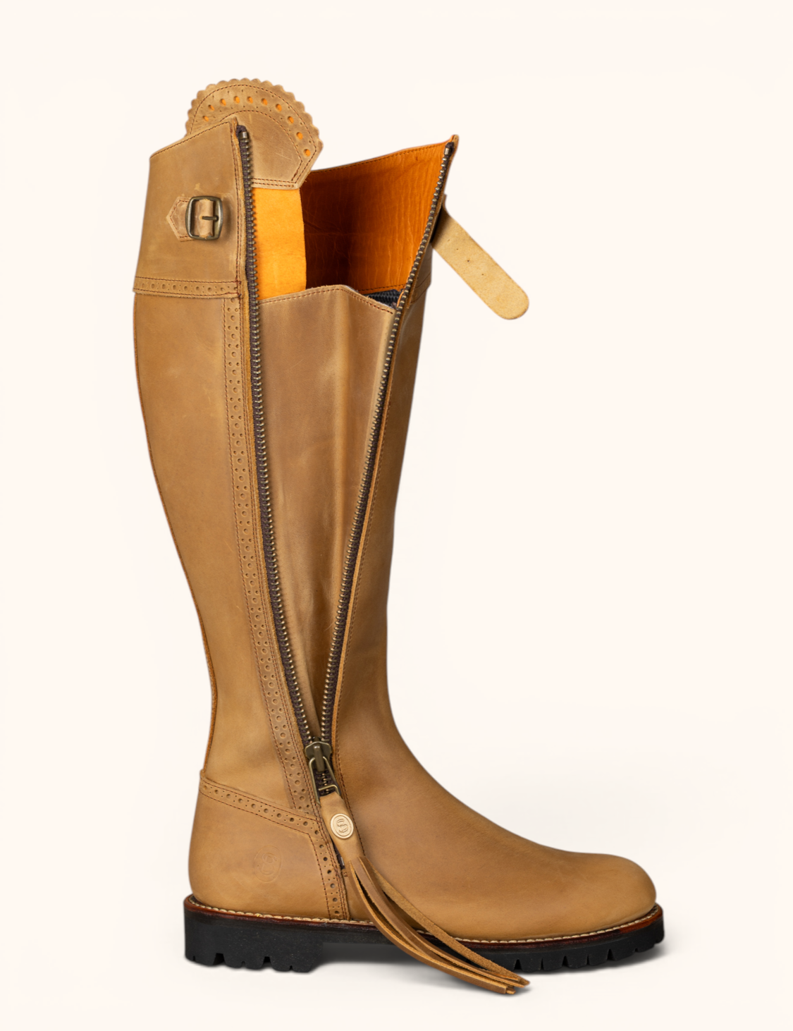 Cascada Brogue Waterproof Leather Boots - Tan