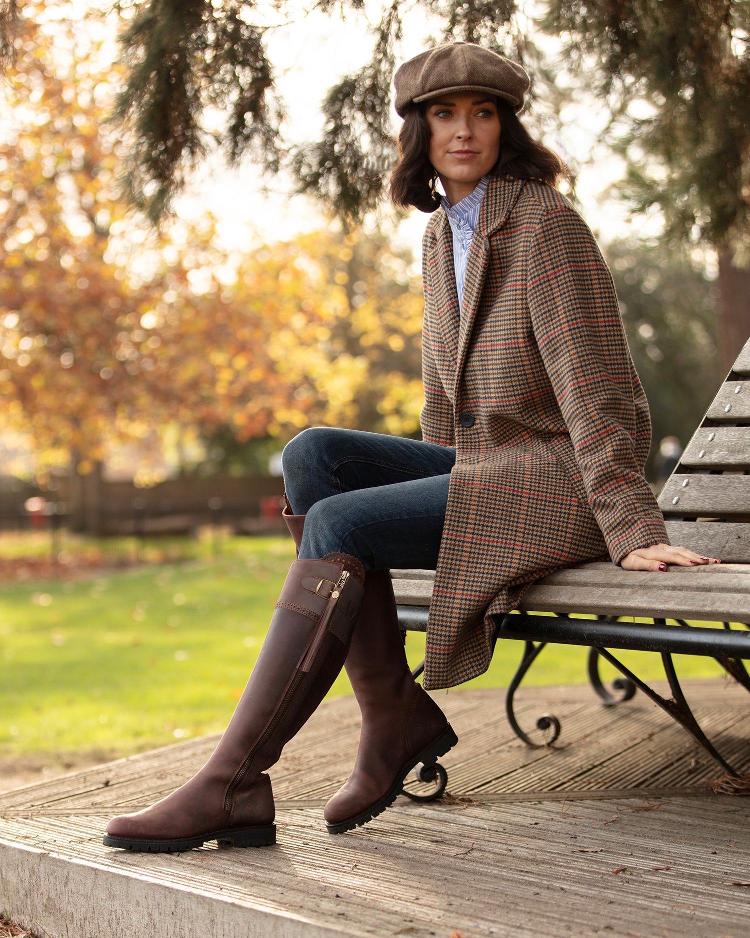 Cascada Brogue Waterproof Leather Boots - Brown