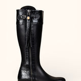 Classic Mock Croc Leather - Black