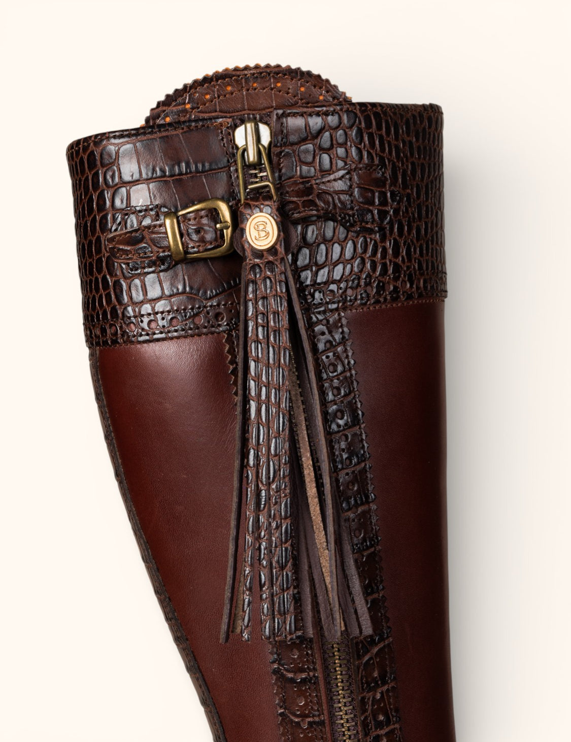 Classic Mock Croc Leather - Brown