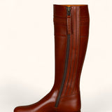 Joules X Spanish Boot Co. Chestnut Brown Leather Boots