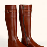 Joules X Spanish Boot Co. Chestnut Brown Leather Boots