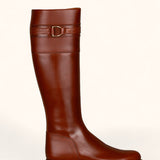Joules X Spanish Boot Co. Chestnut Brown Leather Boots