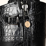 Tall Mock Croc Leather - Black