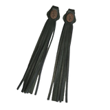 Tassels - green leather