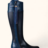 Tall Mock Croc Leather - Blue (Limited Edition)