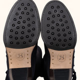 Tall Spanish Boots Heeled - Navy Suede
