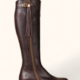 Tall Spanish Leather Boots - Rustic Brown