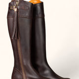 Tall Spanish Leather Boots - Rustic Brown