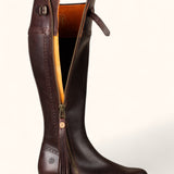 Tall Spanish Leather Boots - Tread Sole - Rustic Brown