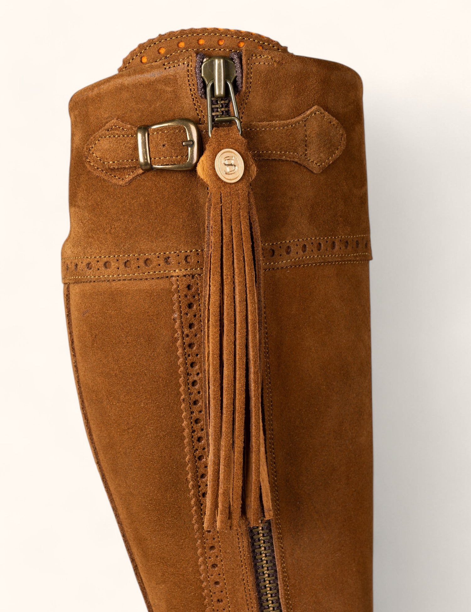 Tall Spanish Boots - Camel Suede