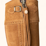 Tall Spanish Boots Heeled - Camel Suede