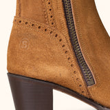 Tall Spanish Boots Heeled - Camel Suede