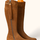 Tall Spanish Boots - Camel Suede