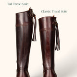 Classic Spanish Leather Boots - Tread Sole - Rustic Brown