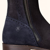 Tall Spanish Boots - Navy Suede