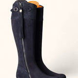 Tall Spanish Boots - Navy Suede