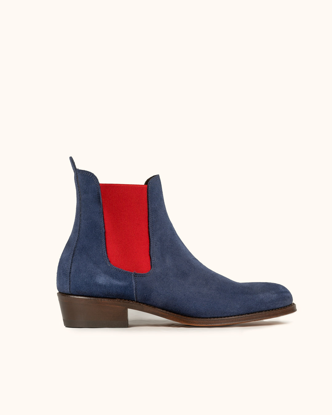 Chelsea Suede Boot - Navy and Red