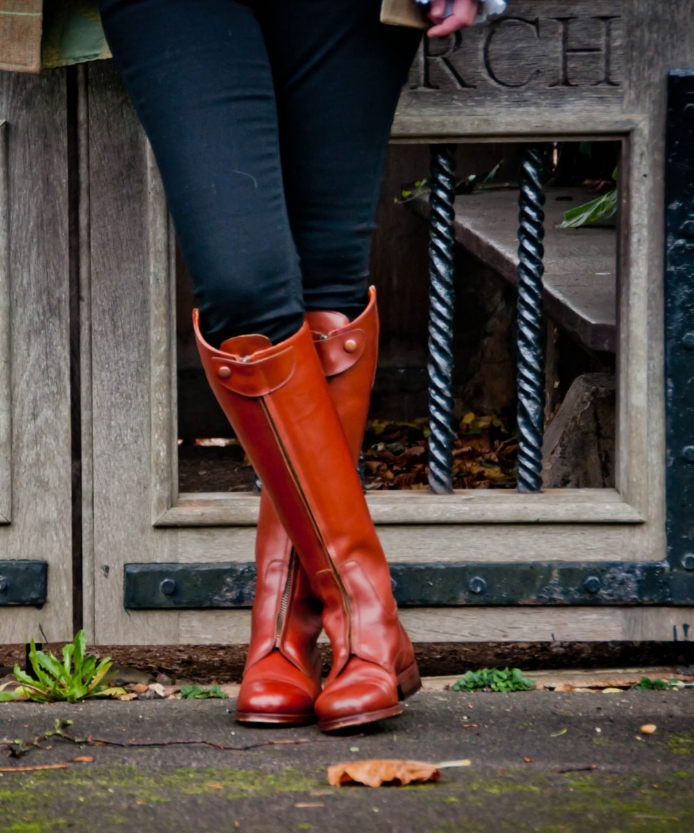 the spanish boot company made to measure polo style boots tan leather 