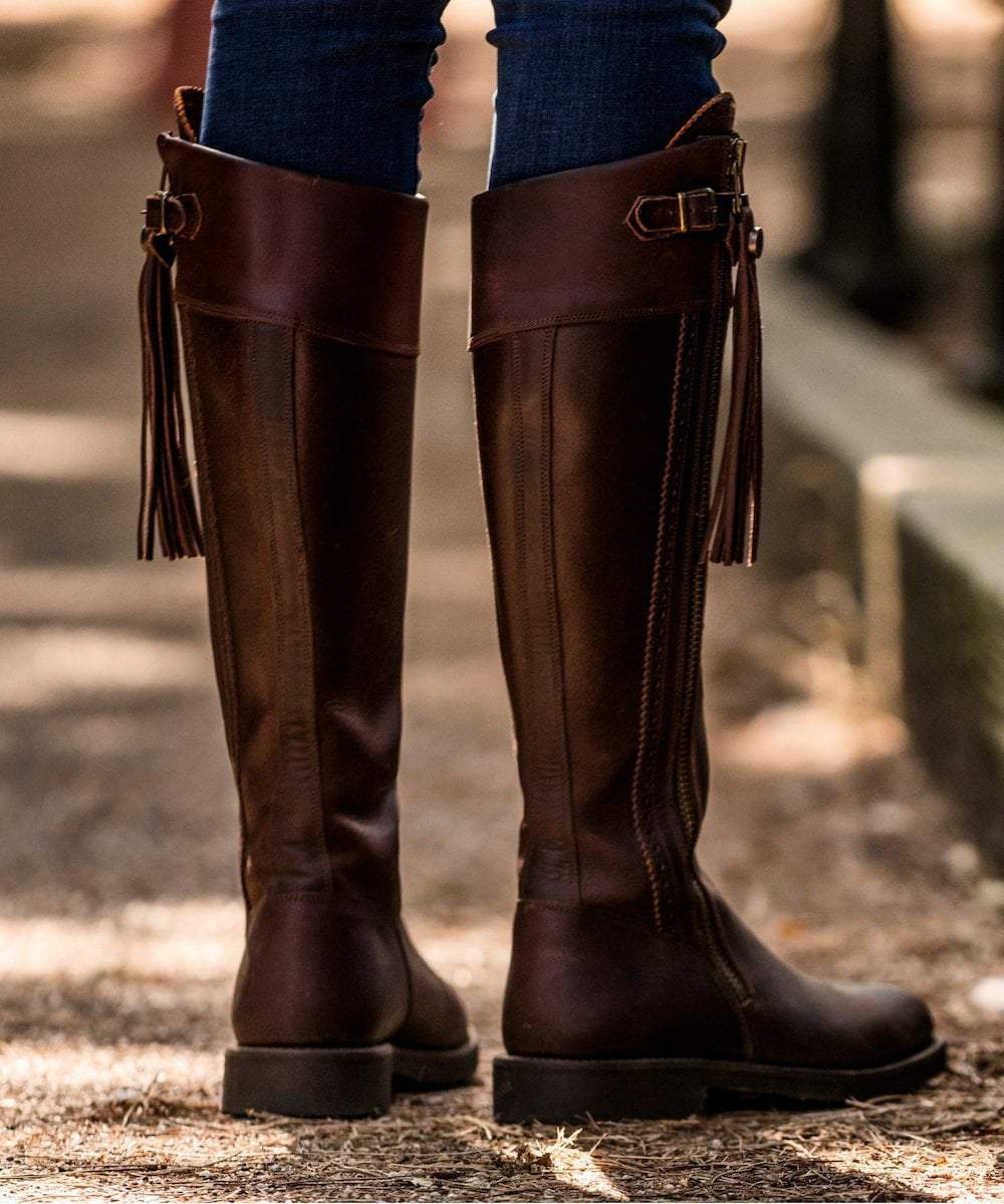 The Spanish Boot Company Leather boots Spanish Riding Boots tall: Brown (flat sole)