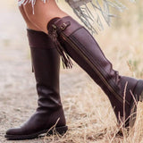 The Spanish Boot Company Leather boots Spanish Riding Boots tall: Brown (flat sole)